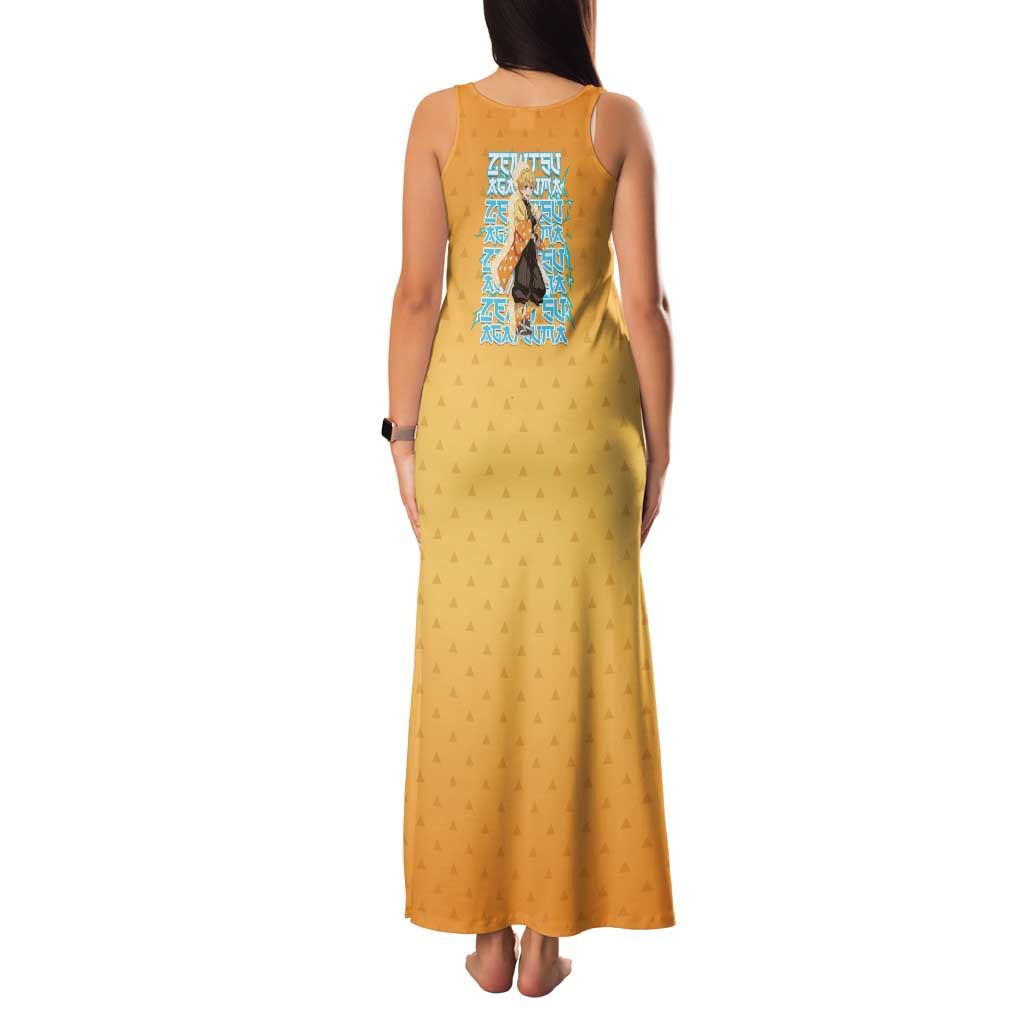 Zenitsu Agatsuma Demon Slayer Family Matching Tank Maxi Dress and Hawaiian Shirt Thunder Spark Anime Tri-Pattern Style