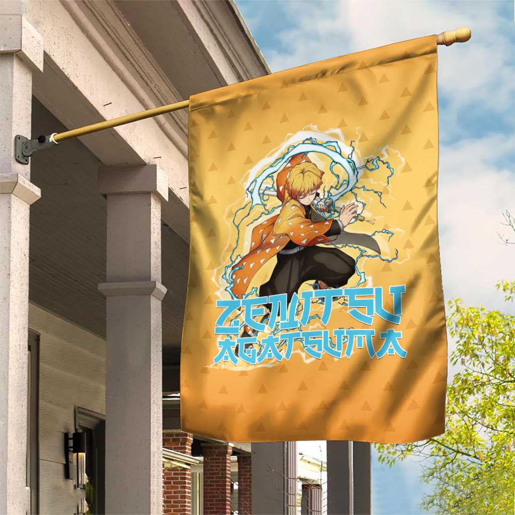 Zenitsu Agatsuma Demon Slayer Garden Flag Thunder Spark Anime Tri-Pattern Style