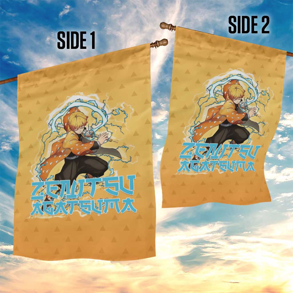 Zenitsu Agatsuma Demon Slayer Garden Flag Thunder Spark Anime Tri-Pattern Style