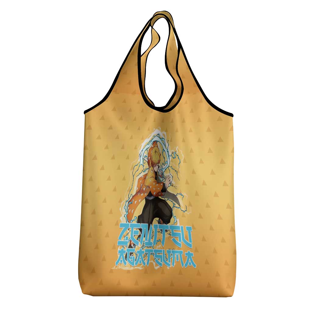 Zenitsu Agatsuma Demon Slayer Grocery Bag Thunder Spark Anime Tri-Pattern Style