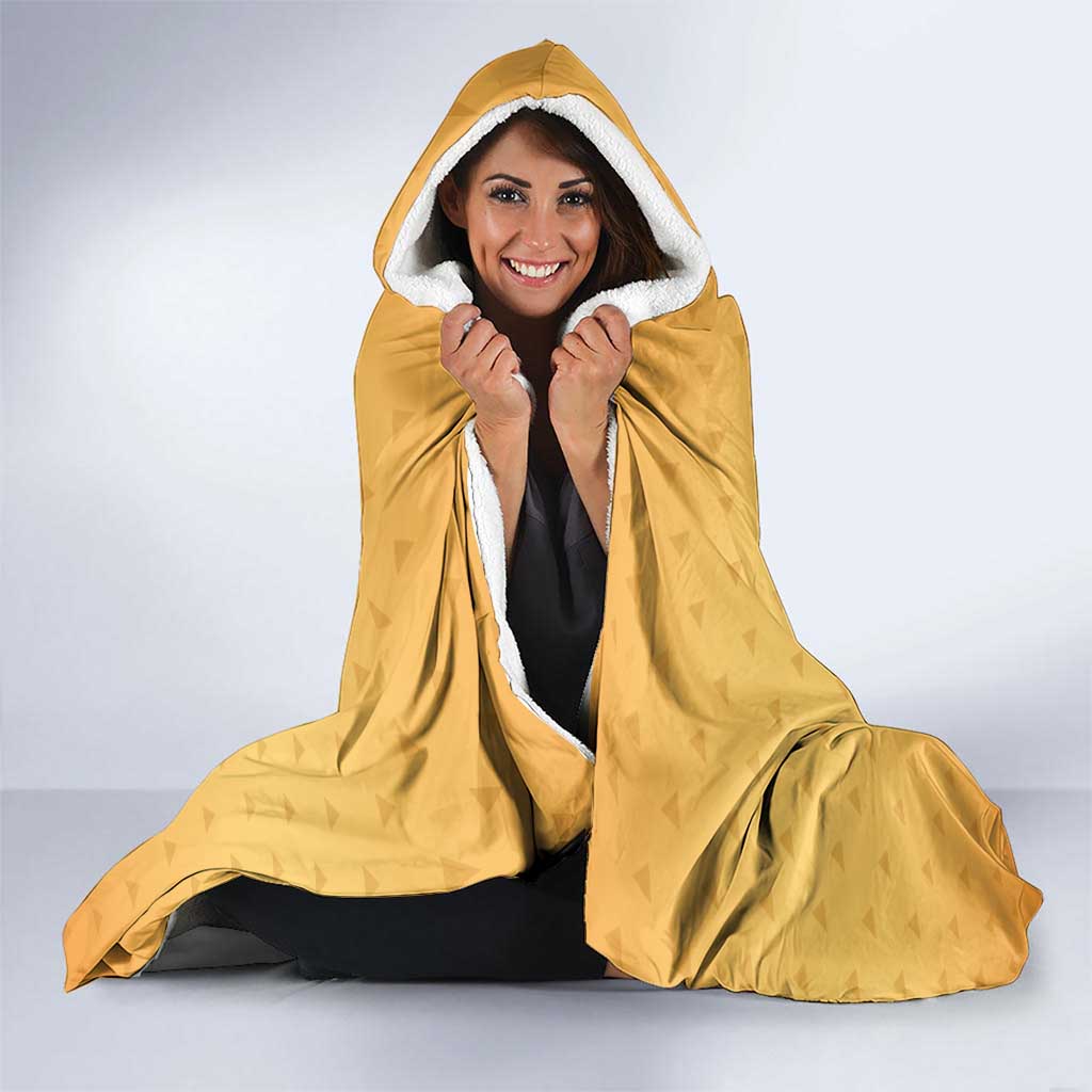 Zenitsu Agatsuma Demon Slayer Hooded Blanket Thunder Spark Anime Tri-Pattern Style