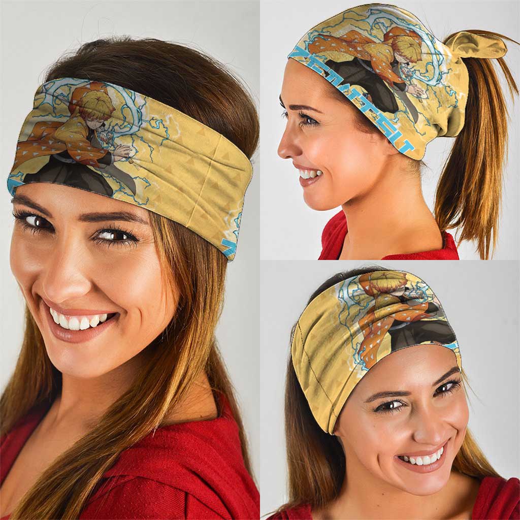 Zenitsu Agatsuma Demon Slayer Neck Gaiter Thunder Spark Anime Tri-Pattern Style