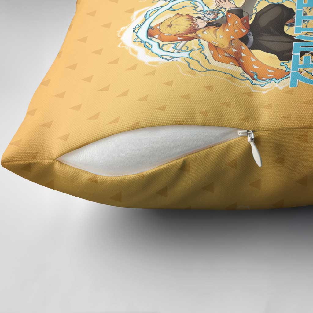 Zenitsu Agatsuma Demon Slayer Pillow Cover Thunder Spark Anime Tri-Pattern Style