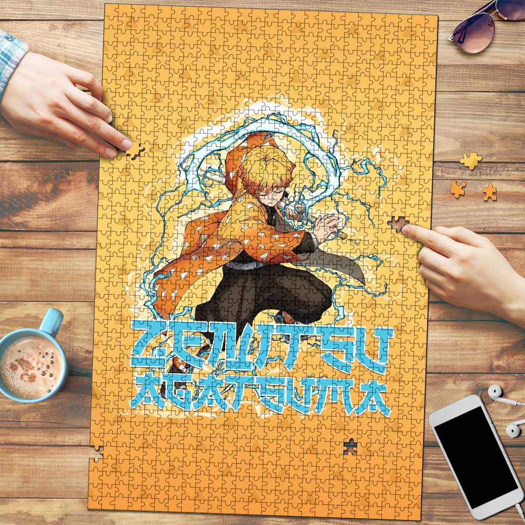 Zenitsu Agatsuma Demon Slayer Puzzle Thunder Spark Anime Tri-Pattern Style