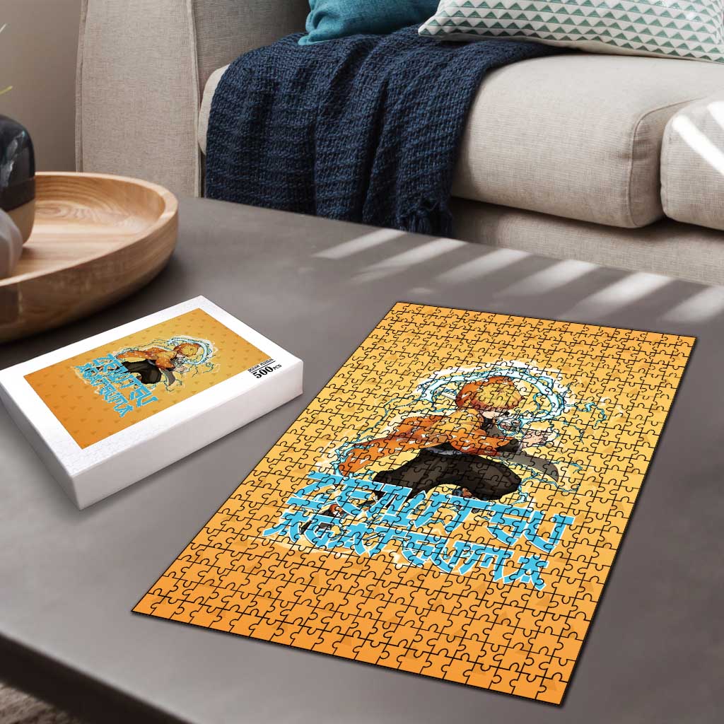 Zenitsu Agatsuma Demon Slayer Puzzle Thunder Spark Anime Tri-Pattern Style