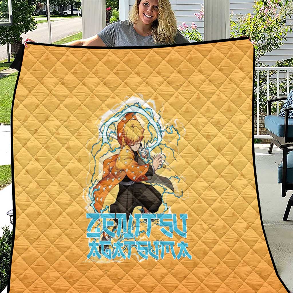 Zenitsu Agatsuma Demon Slayer Quilt Thunder Spark Anime Tri-Pattern Style