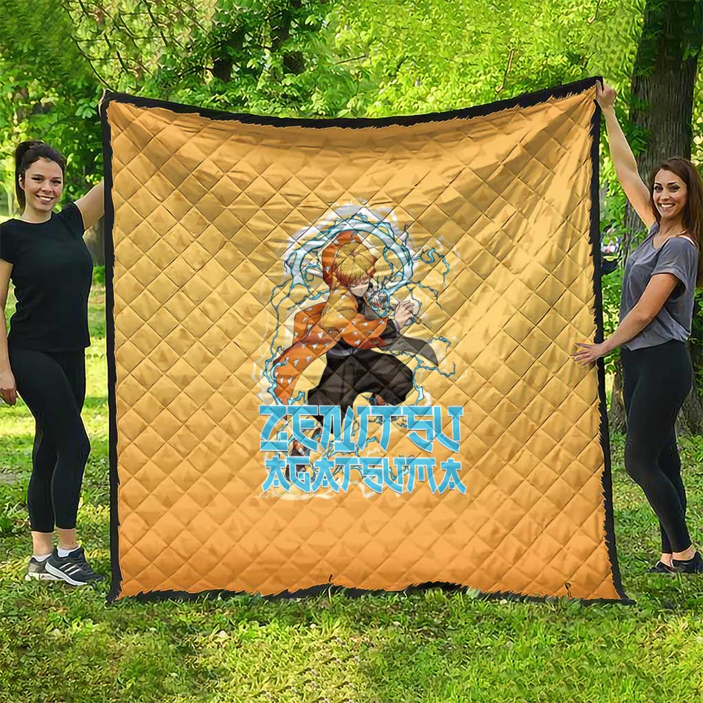 Zenitsu Agatsuma Demon Slayer Quilt Thunder Spark Anime Tri-Pattern Style