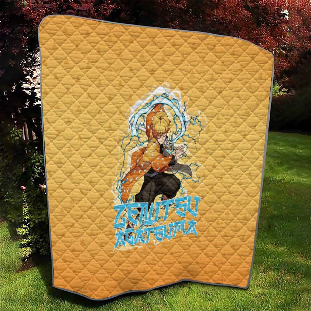Zenitsu Agatsuma Demon Slayer Quilt Thunder Spark Anime Tri-Pattern Style