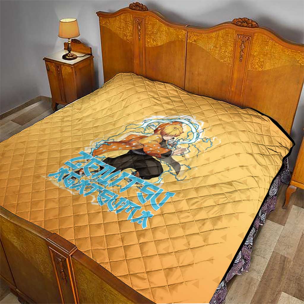 Zenitsu Agatsuma Demon Slayer Quilt Thunder Spark Anime Tri-Pattern Style