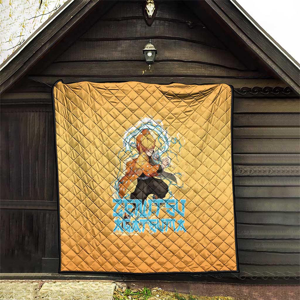 Zenitsu Agatsuma Demon Slayer Quilt Thunder Spark Anime Tri-Pattern Style