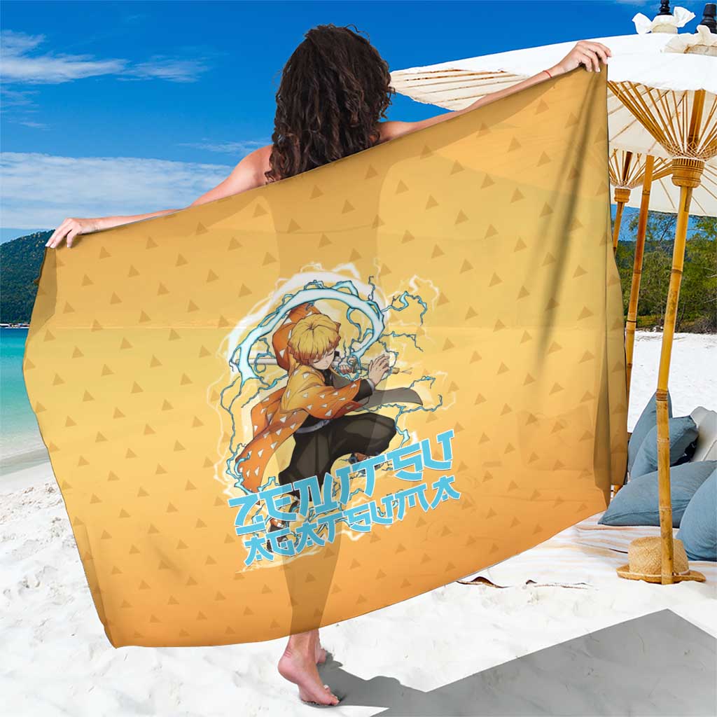 Zenitsu Agatsuma Demon Slayer Sarong Thunder Spark Anime Tri-Pattern Style