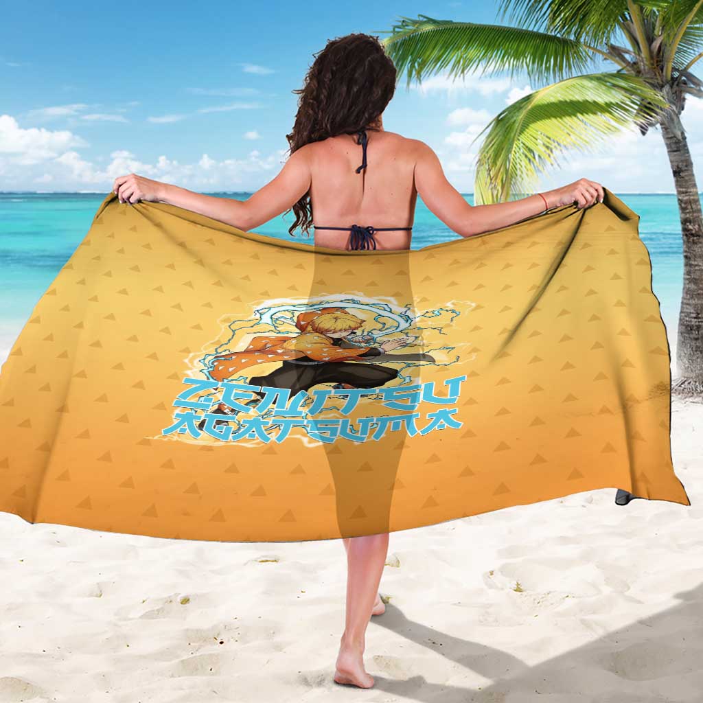 Zenitsu Agatsuma Demon Slayer Sarong Thunder Spark Anime Tri-Pattern Style