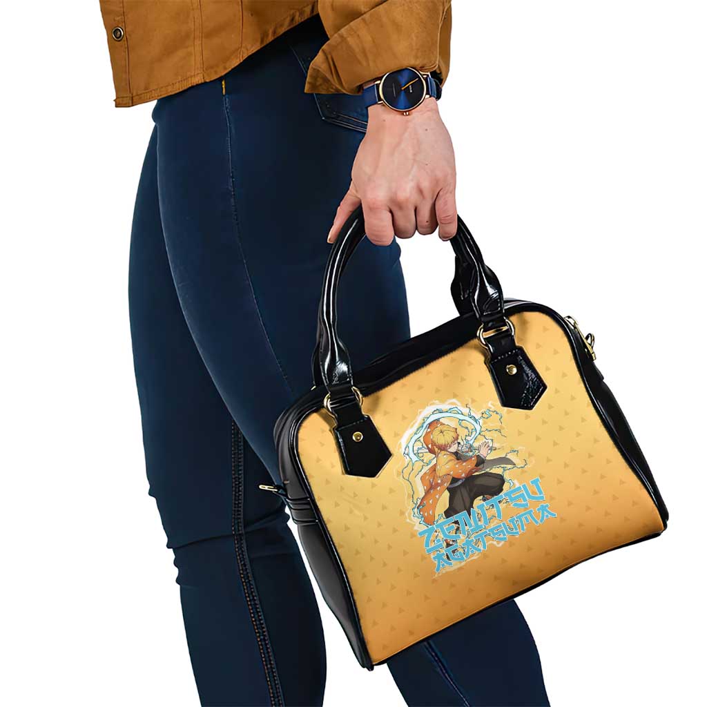 Zenitsu Agatsuma Demon Slayer Shoulder Handbag Thunder Spark Anime Tri-Pattern Style