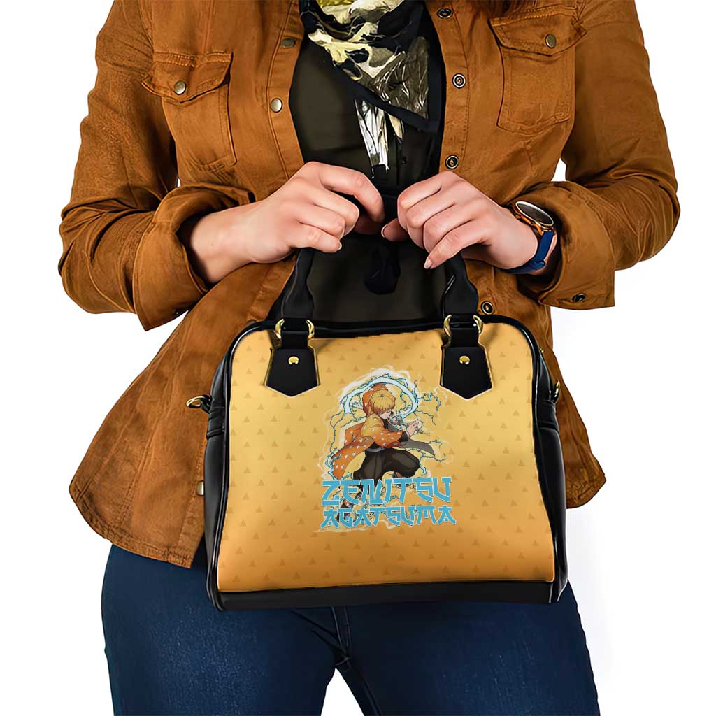 Zenitsu Agatsuma Demon Slayer Shoulder Handbag Thunder Spark Anime Tri-Pattern Style