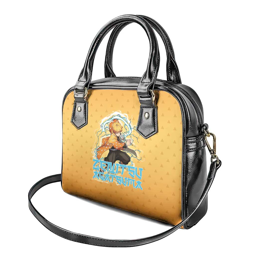 Zenitsu Agatsuma Demon Slayer Shoulder Handbag Thunder Spark Anime Tri-Pattern Style