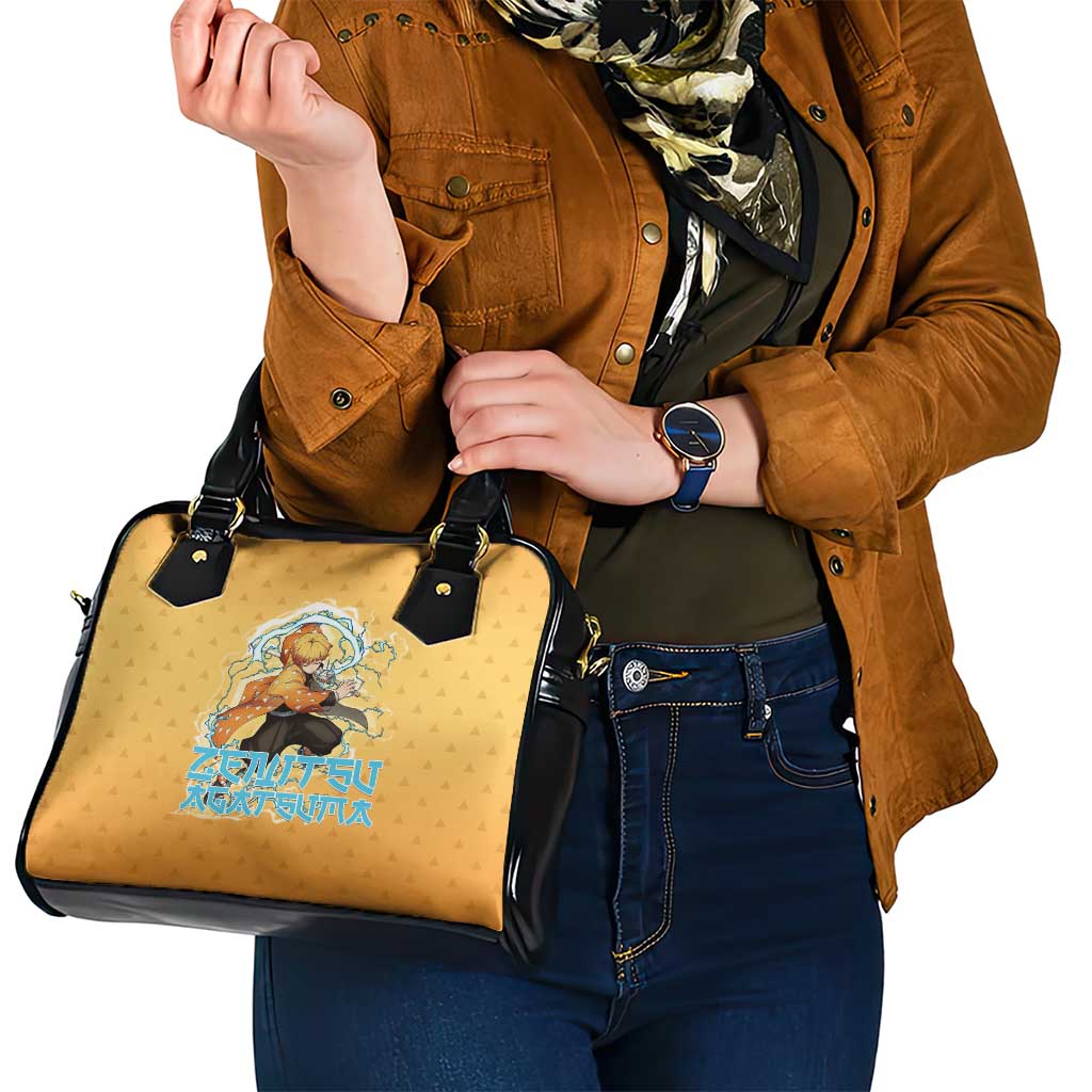 Zenitsu Agatsuma Demon Slayer Shoulder Handbag Thunder Spark Anime Tri-Pattern Style