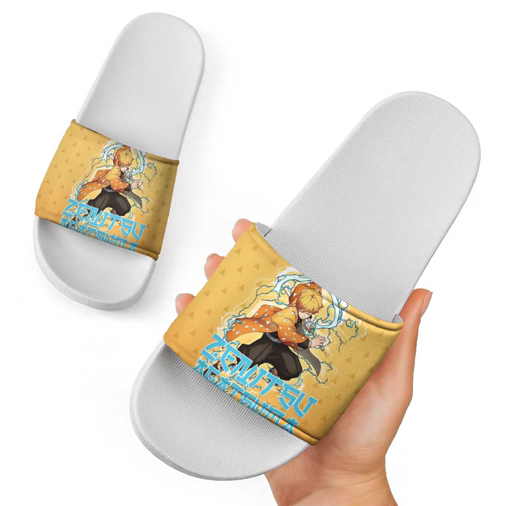 Zenitsu Agatsuma Demon Slayer Slide Sandals Thunder Spark Anime Tri-Pattern Style