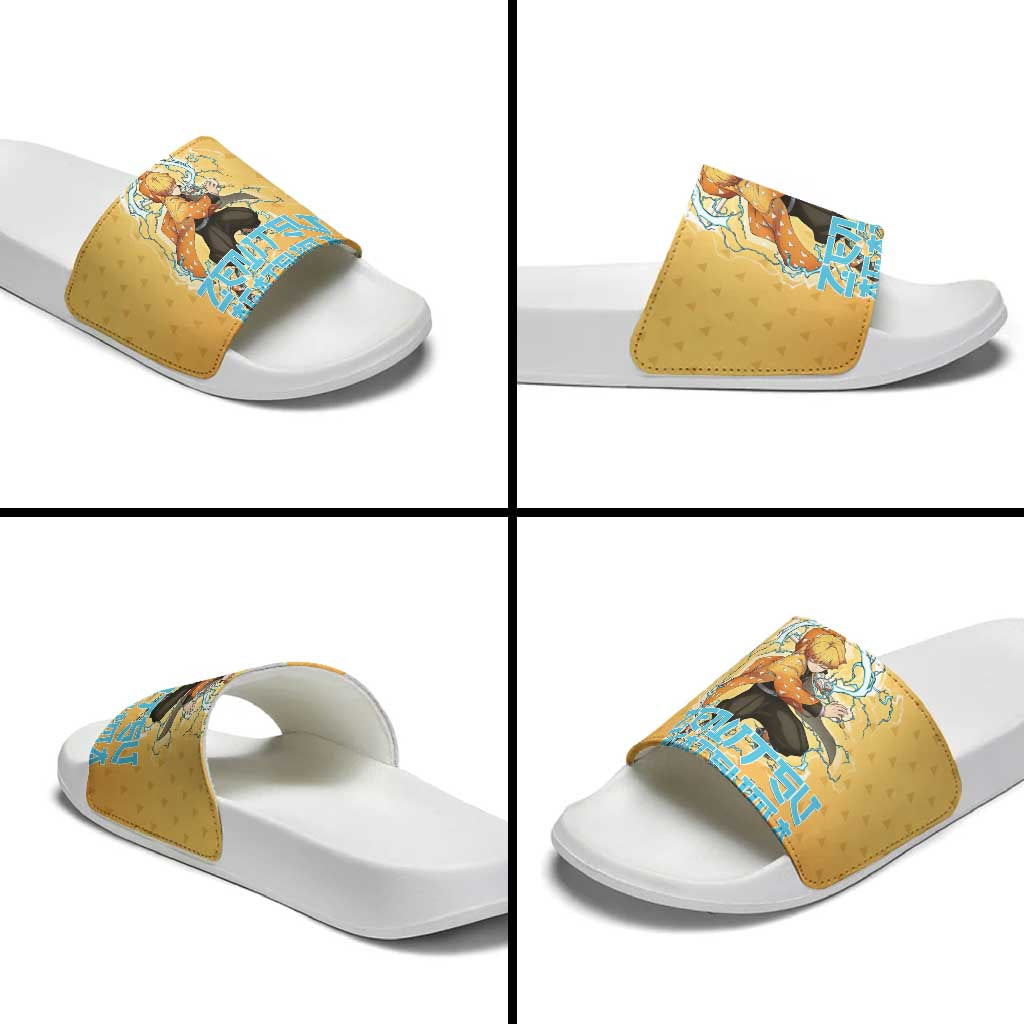 Zenitsu Agatsuma Demon Slayer Slide Sandals Thunder Spark Anime Tri-Pattern Style