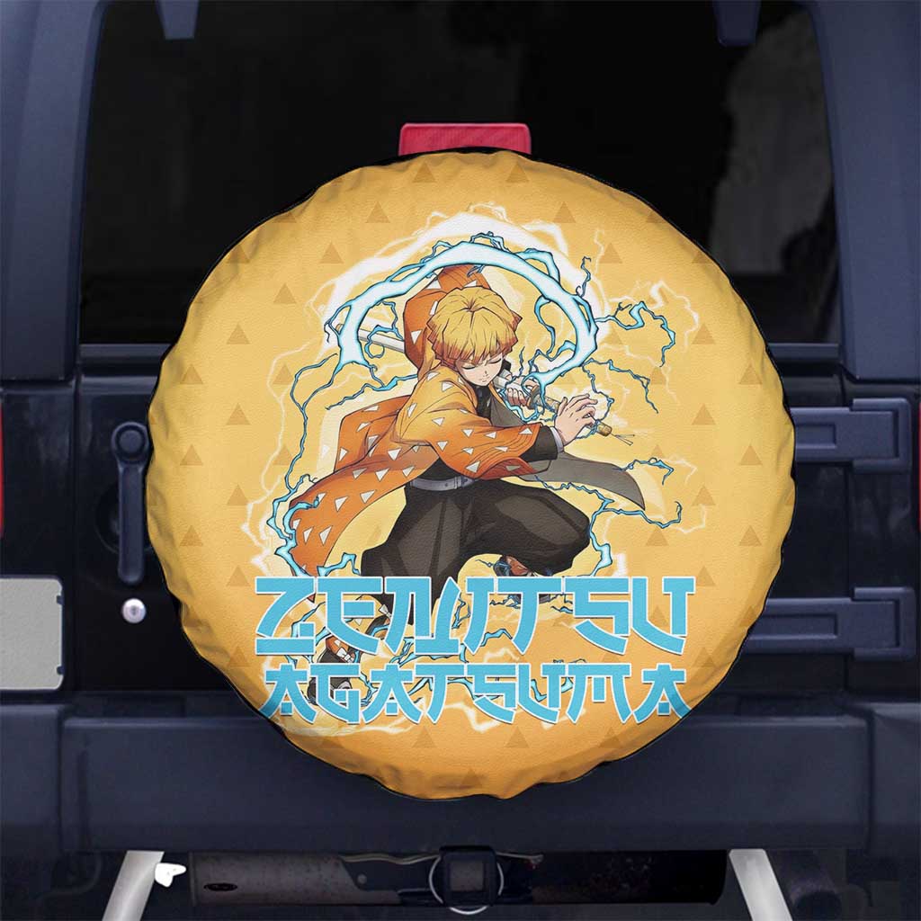 Zenitsu Agatsuma Demon Slayer Spare Tire Cover Thunder Spark Anime Tri-Pattern Style