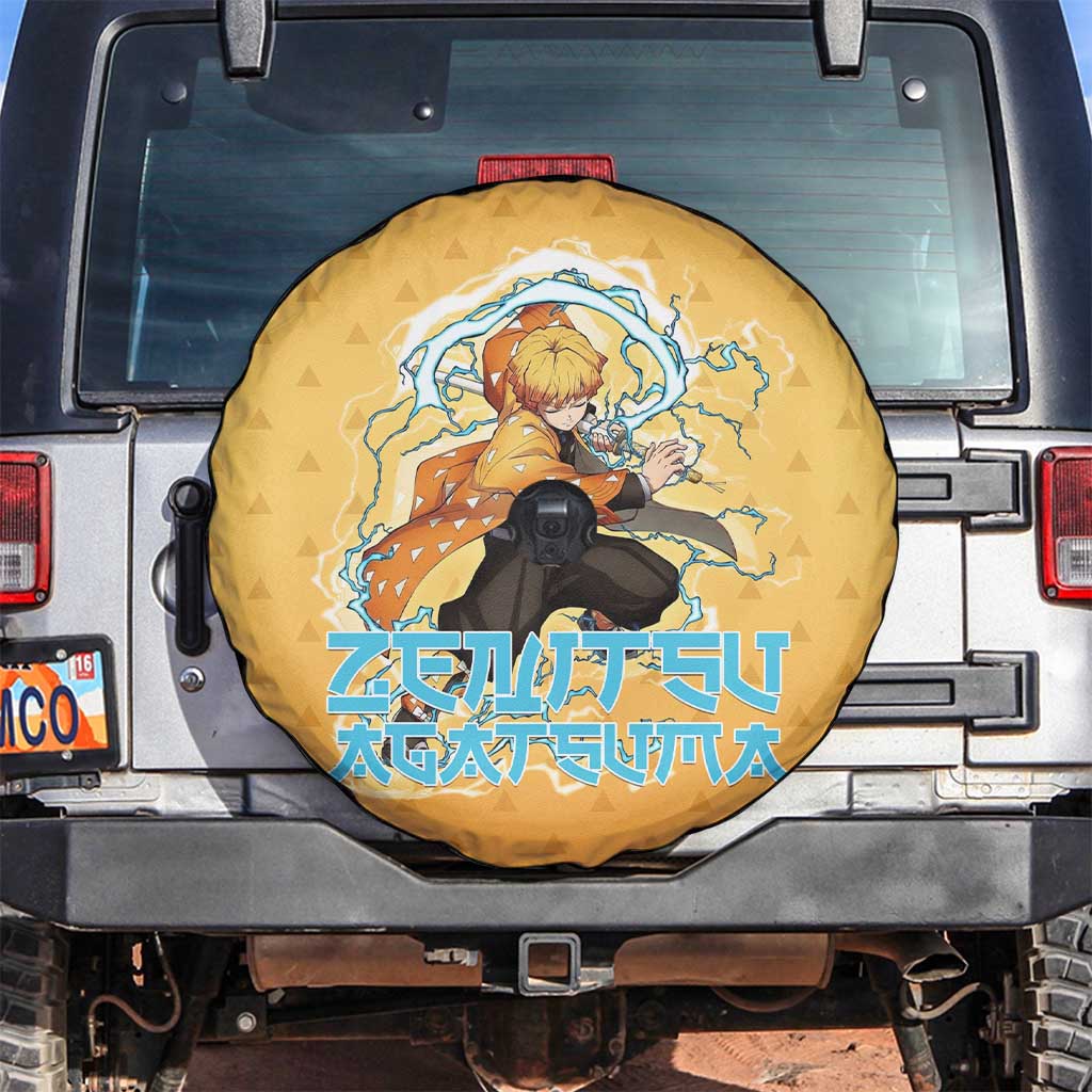 Zenitsu Agatsuma Demon Slayer Spare Tire Cover Thunder Spark Anime Tri-Pattern Style