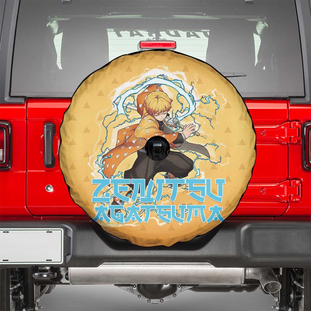 Zenitsu Agatsuma Demon Slayer Spare Tire Cover Thunder Spark Anime Tri-Pattern Style
