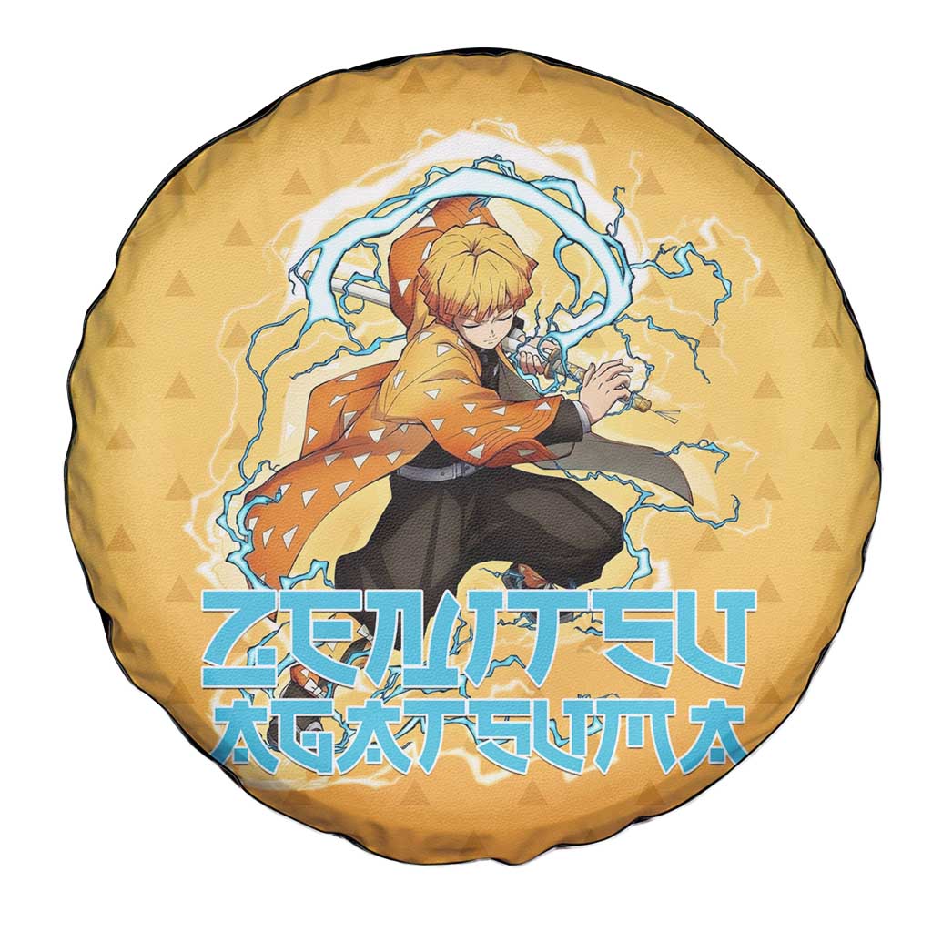 Zenitsu Agatsuma Demon Slayer Spare Tire Cover Thunder Spark Anime Tri-Pattern Style