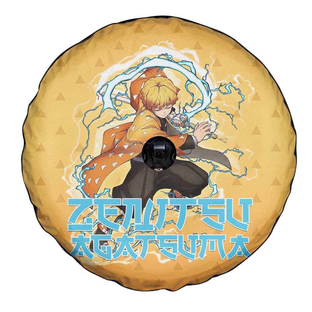 Zenitsu Agatsuma Demon Slayer Spare Tire Cover Thunder Spark Anime Tri-Pattern Style