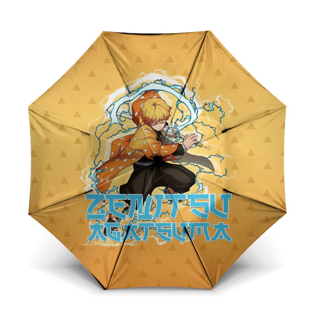 Zenitsu Agatsuma Demon Slayer Umbrella Thunder Spark Anime Tri-Pattern Style