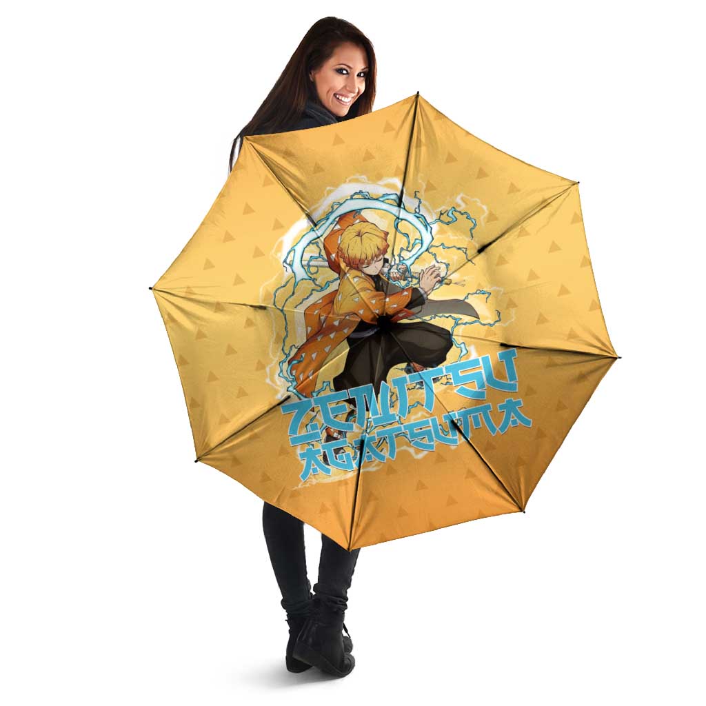 Zenitsu Agatsuma Demon Slayer Umbrella Thunder Spark Anime Tri-Pattern Style