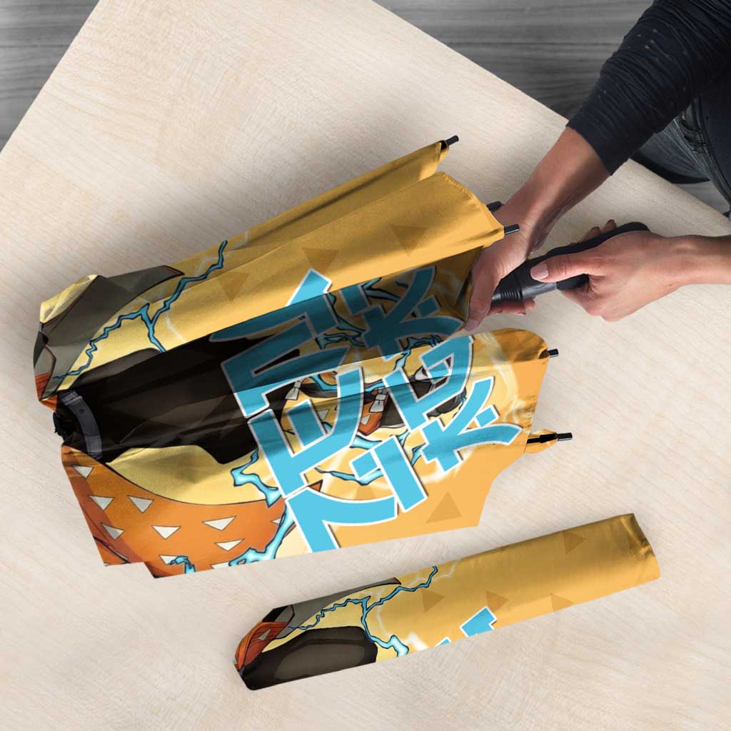 Zenitsu Agatsuma Demon Slayer Umbrella Thunder Spark Anime Tri-Pattern Style