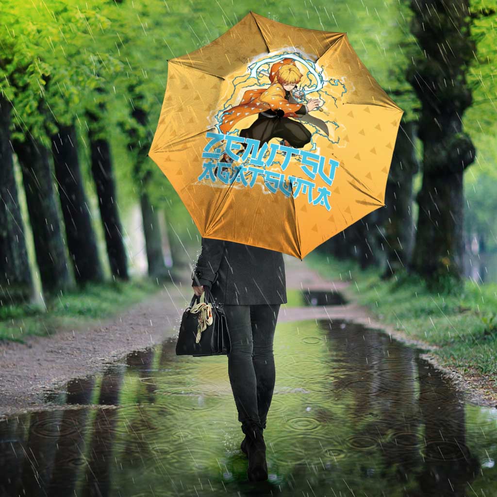 Zenitsu Agatsuma Demon Slayer Umbrella Thunder Spark Anime Tri-Pattern Style