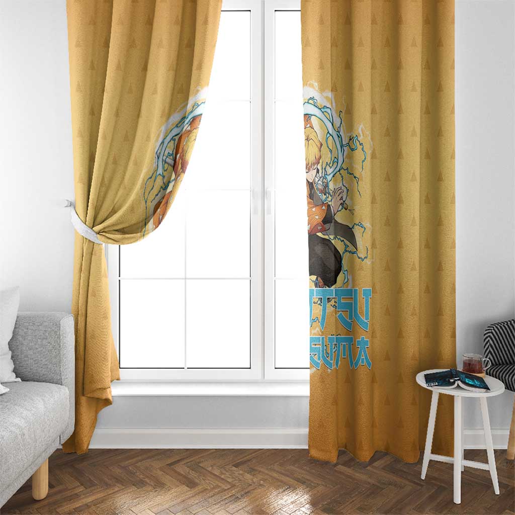 Zenitsu Agatsuma Demon Slayer Window Curtain Thunder Spark Anime Tri-Pattern Style
