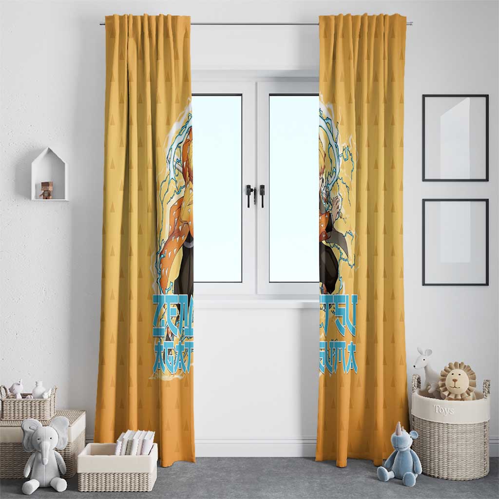 Zenitsu Agatsuma Demon Slayer Window Curtain Thunder Spark Anime Tri-Pattern Style