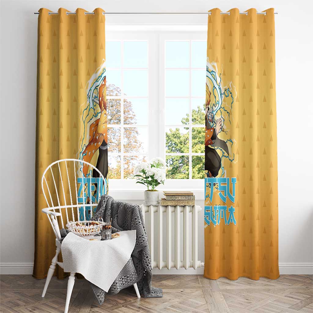 Zenitsu Agatsuma Demon Slayer Window Curtain Thunder Spark Anime Tri-Pattern Style