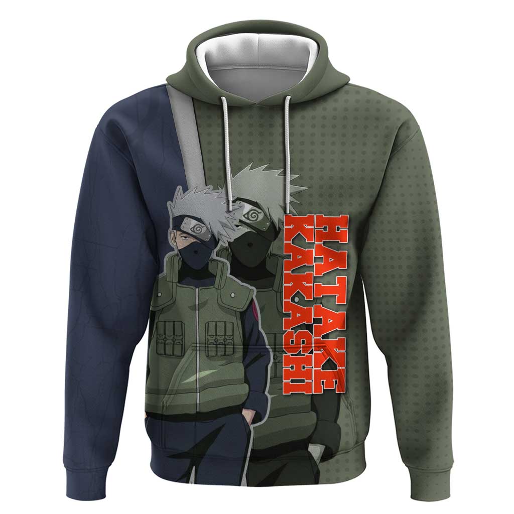 Hatake Kakashi Naruto Hoodie Retro Manga Grid Pop Style