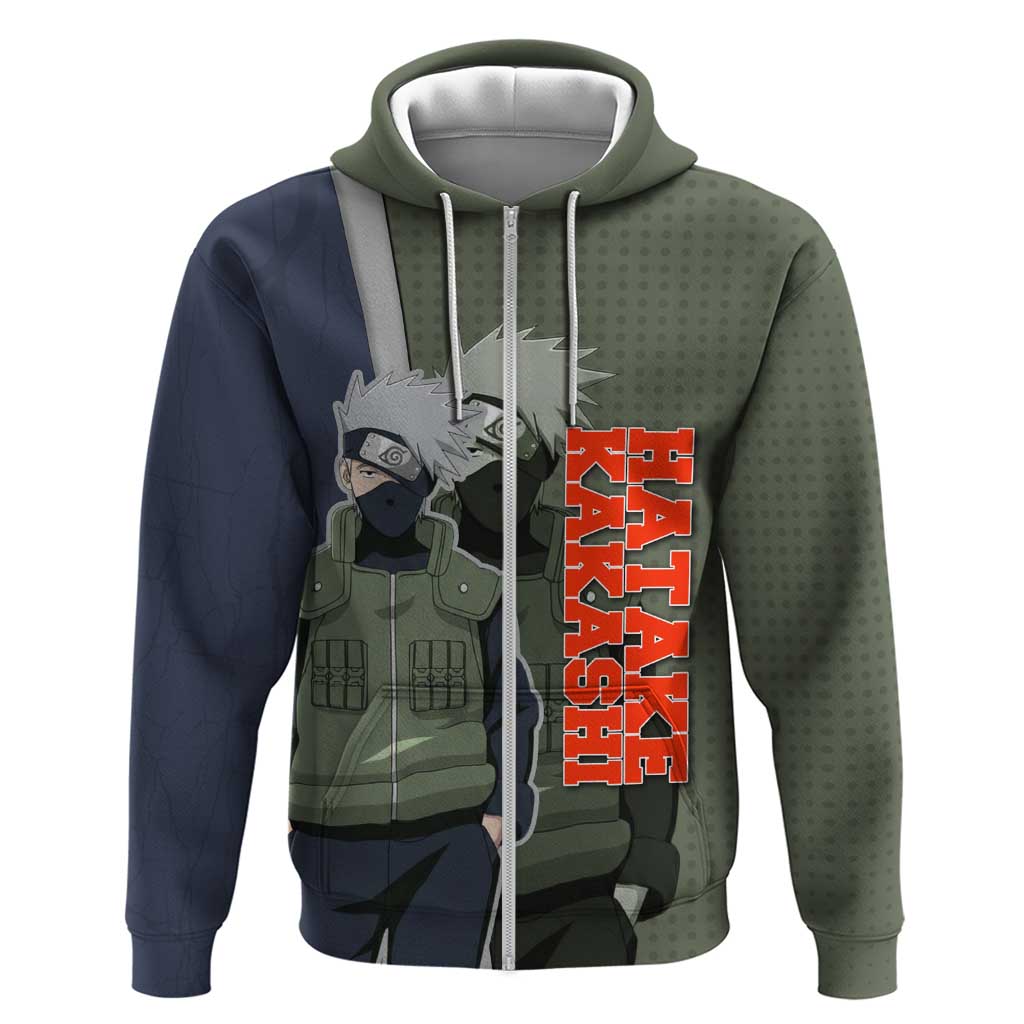 Hatake Kakashi Naruto Hoodie Retro Manga Grid Pop Style