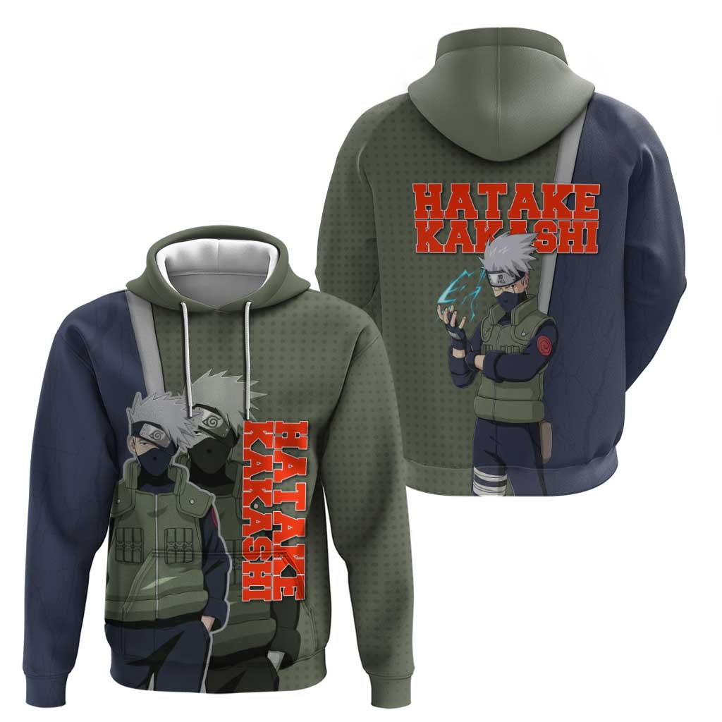 Hatake Kakashi Naruto Hoodie Retro Manga Grid Pop Style