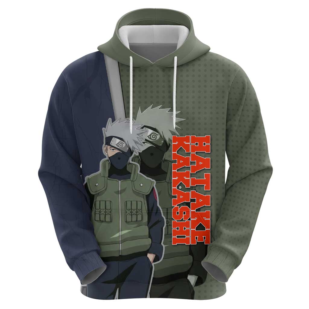 Hatake Kakashi Naruto Hoodie Retro Manga Grid Pop Style