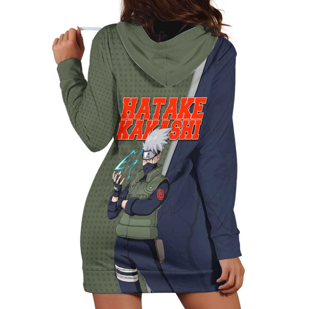 Hatake Kakashi Naruto Hoodie Dress Retro Manga Grid Pop Style