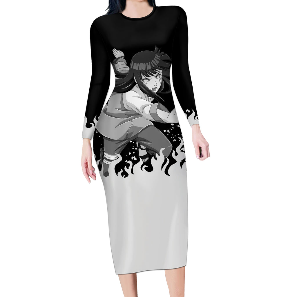 Hinata Hyuga - Naruto Long Sleeve Bodycon Dress
