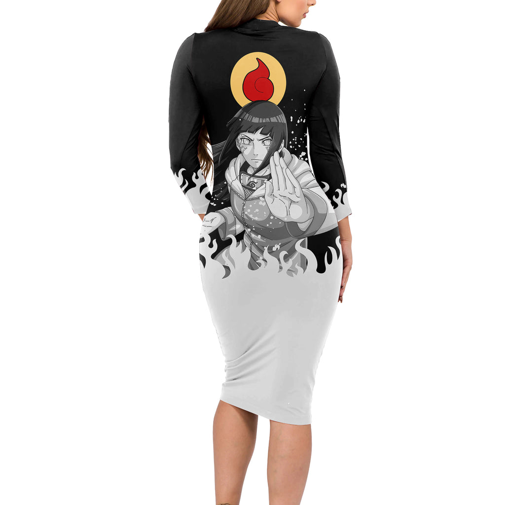 Hinata Hyuga - Naruto Long Sleeve Bodycon Dress