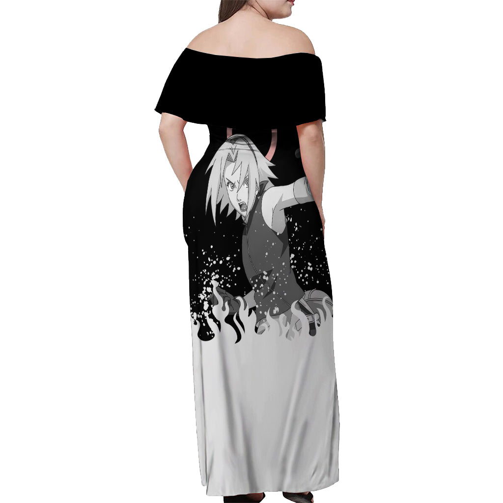 Sakura Haruno - Naruto Off Shoulder Maxi Dress