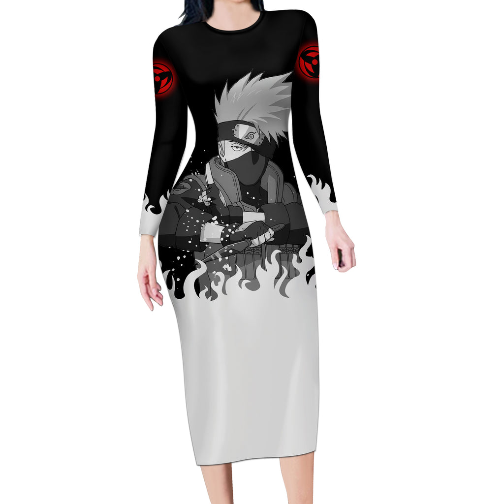 Kakashi Hatake - Naruto Long Sleeve Bodycon Dress