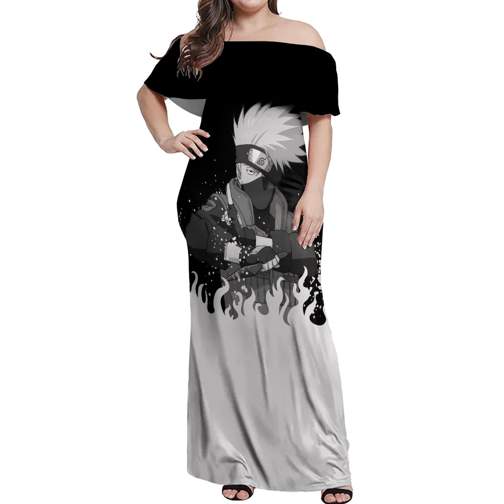 Kakashi Hatake - Naruto Off Shoulder Maxi Dress