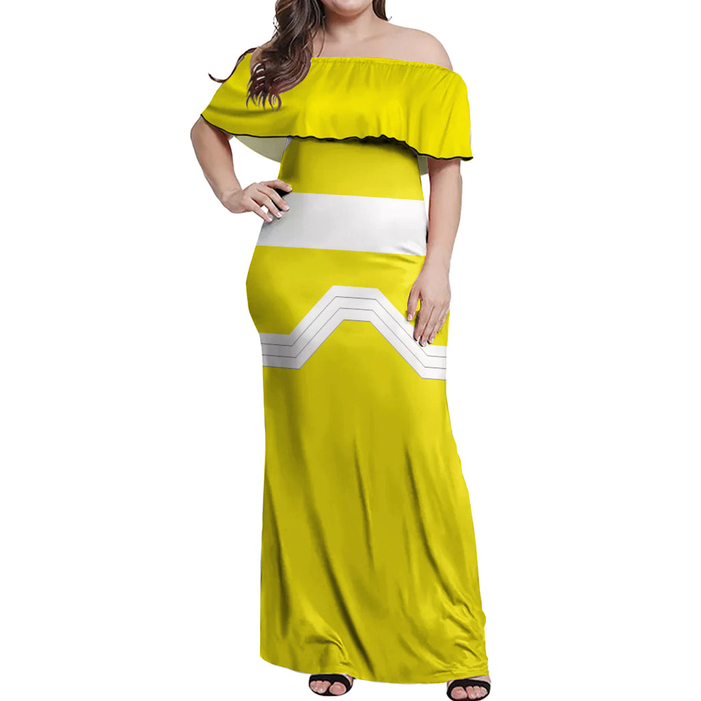 Cyberpunk David Martinez Off Shoulder Maxi Dress