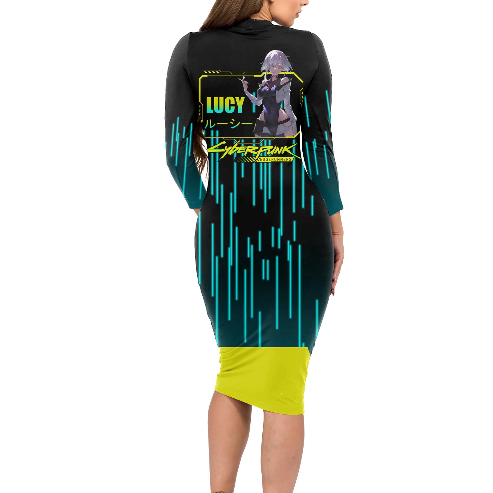 Cyberpunk Lucy Long Sleeve Bodycon Dress