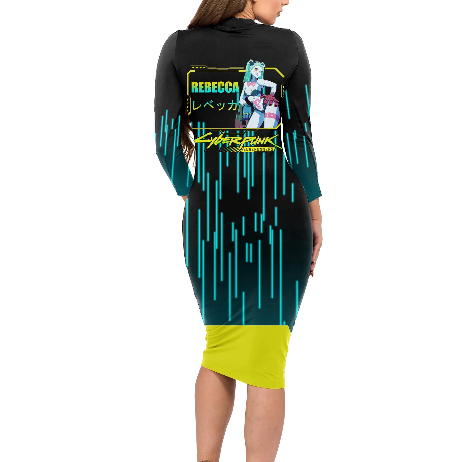 Cyberpunk Rebecca Long Sleeve Bodycon Dress