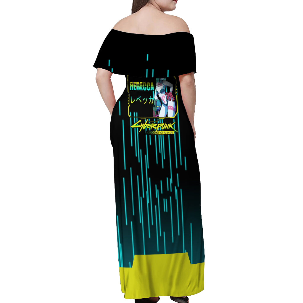 Cyberpunk Rebecca Off Shoulder Maxi Dress
