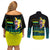 Cyberpunk David Martinez Couples Matching Off Shoulder Short Dress and Long Sleeve Button Shirt