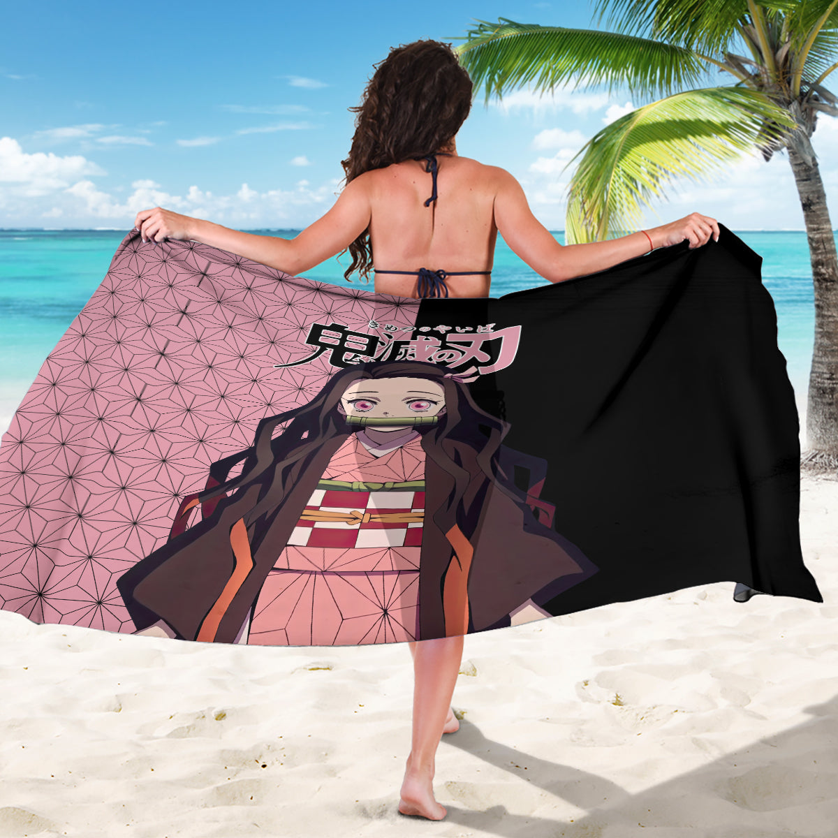 Nezuko Kamado Demon Slayer Sarong Anime Style